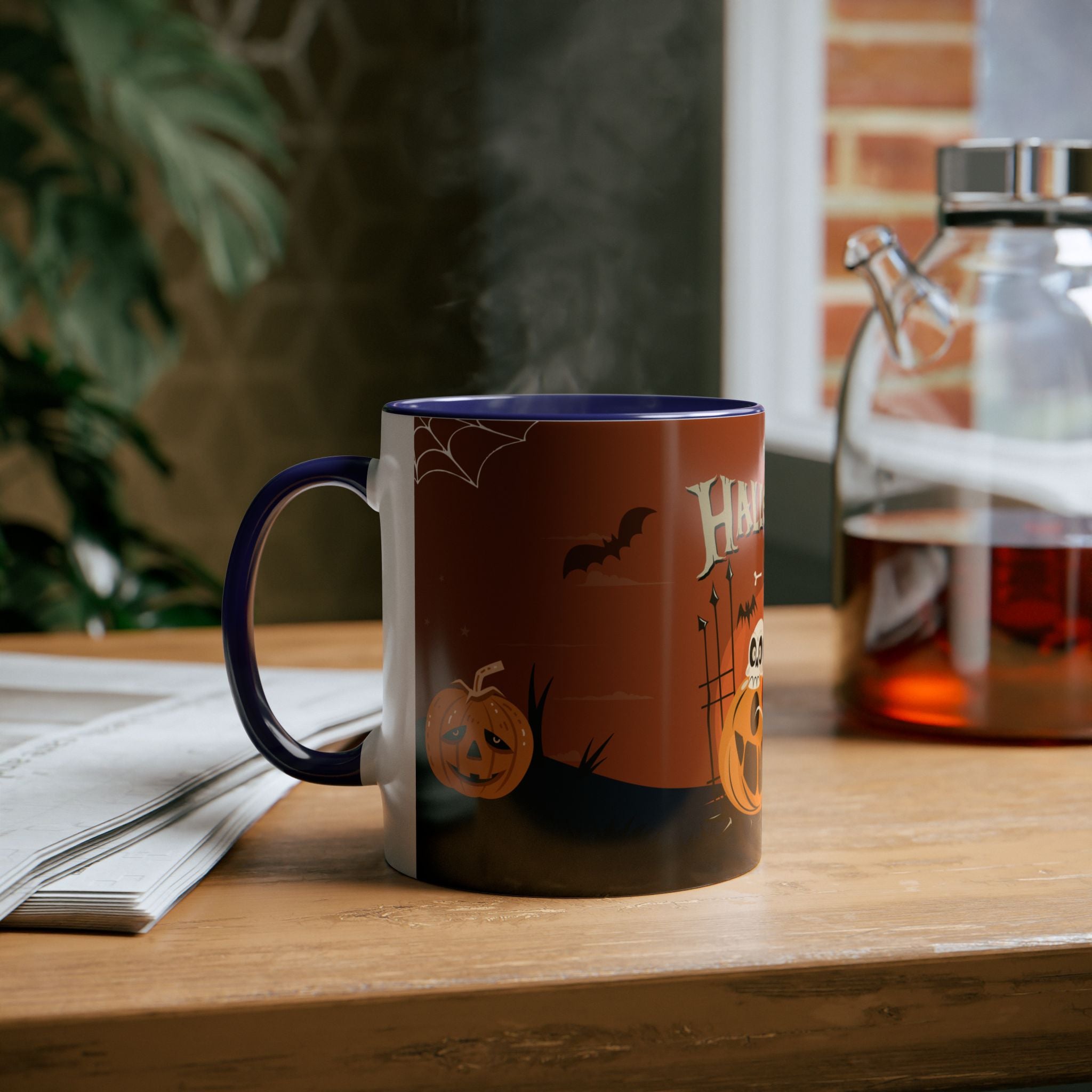Happy Halloween with Pumpkin | Two-Tone Coffee Mugs